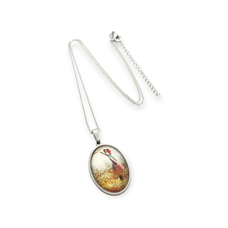 necklace steeil silver girl with umbrella1